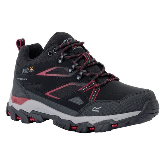 Regatta Womens/Ladies Holcombe III Low Walking Shoes / Black/Beaujolais